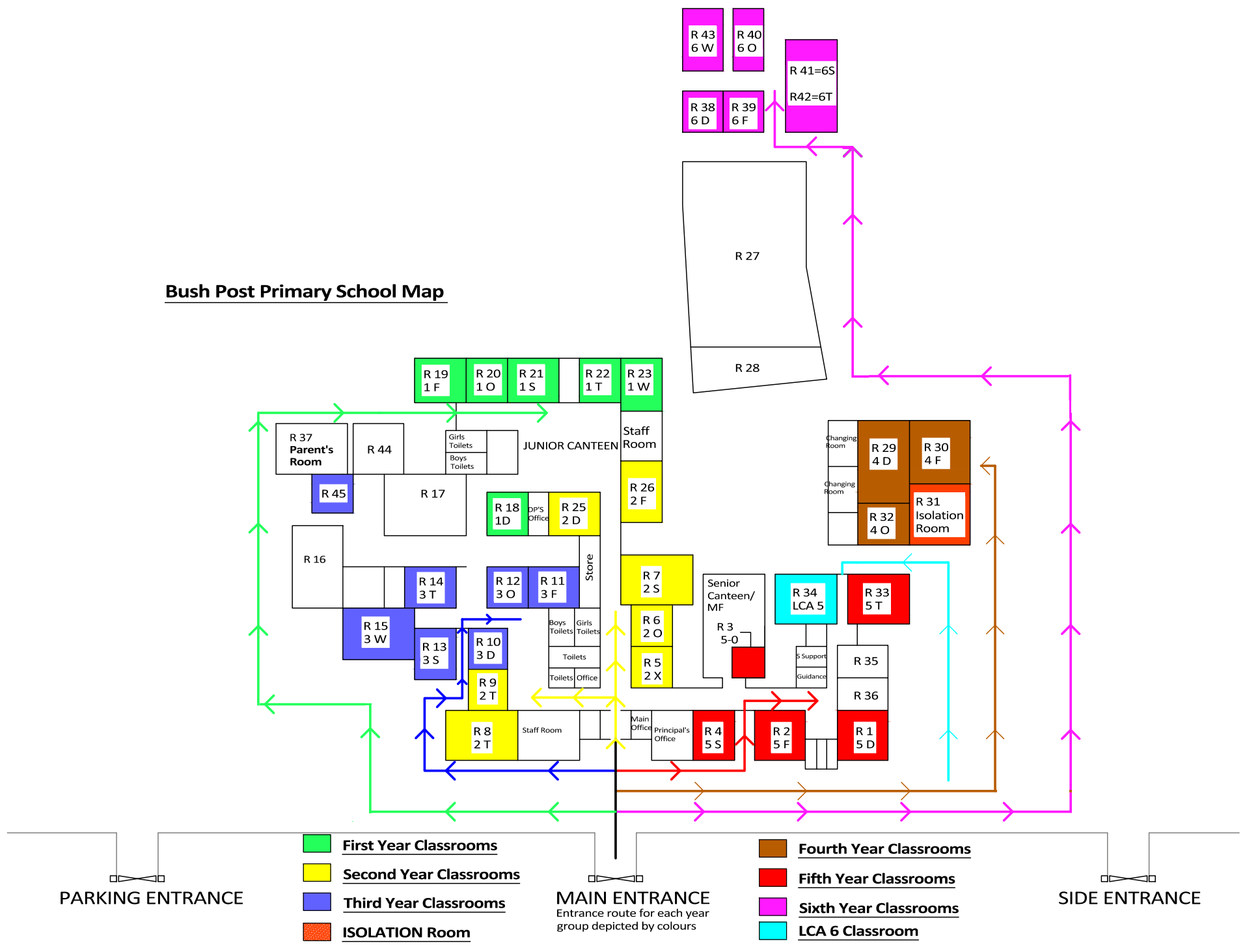 School map - Bush Post Primary School